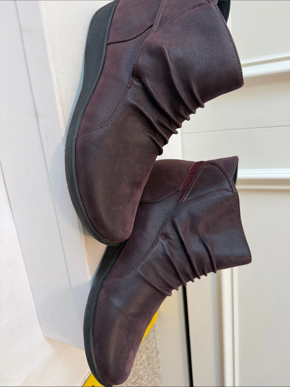 Women’s Clark’s Cloudsteppers Casual Burgundy Ankle Boots - Slip-On Comfort